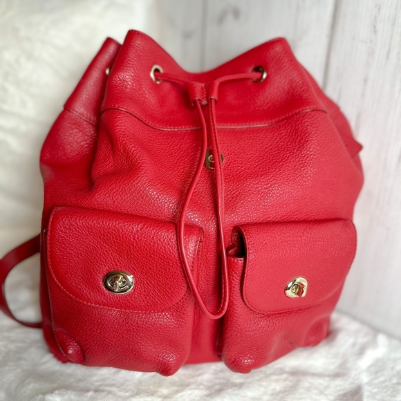 Coach Billie Backpack: Red, Pebbled Leather - Picture 5 of 8